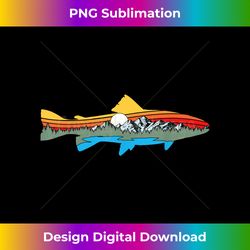 artistic trout nature & outdoor fish & fishing graphic - premium png sublimation file