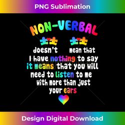 I Have Non-verbal Puzzle Piece Neon Pastel Autism Awareness - High-resolution Png Sublimation File