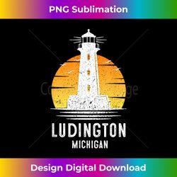 Ludington Michigan Retro Vintage Lighthouse Idea s - Vibrant Sublimation Digital Download - Animate Your Creative Concep
