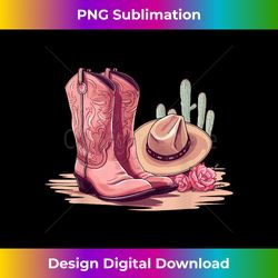 cowgirl hat and boots graphic country southern western pink - eco-friendly sublimation png download - challenge creative