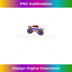 monster truck 4th of july cool american flag usa car - vintage sublimation png download