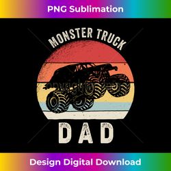 Vintage Retro Monster Truck Dad Long Sleeve - Eco-Friendly Sublimation PNG Download - Channel Your Creative Rebel