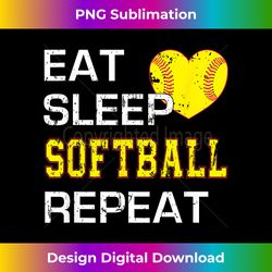 softball funny eat sleep softball repeat girls softball - contemporary png sublimation design