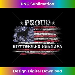 Vintage USA Flag Proud Rottweiler Grandpa Rottie Silhouette - Luxe Sublimation PNG Download