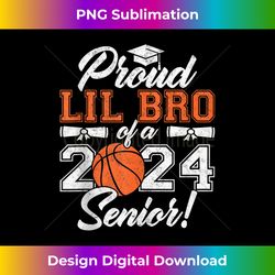 proud lil bro of a 2024 senior graduate basketball tank top - bespoke sublimation digital file