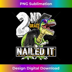 2nd Grade Nailed It T Rex Dinosaur Graduation Cap Gown Gift - Bohemian Sublimation Digital Download
