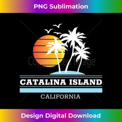 Retro Cool Catalina Island California Palm Tree Souvenir Long Sleeve - Retro PNG Sublimation Digital Download