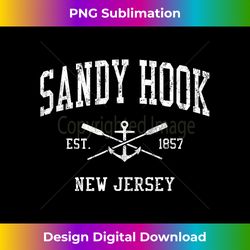 sandy hook nj vintage crossed oars & boat anchor sports - digital sublimation download file