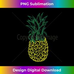 retro pineapple art 80's tropical fruit lover gift tank top - signature sublimation png file