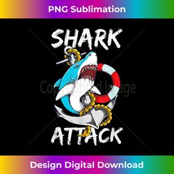 Shark I Attack Anchor Lifesaver Ocean Wave Sea - Retro PNG Sublimation Digital Download