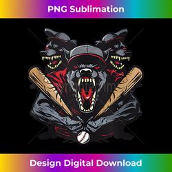 cerberus playing baseball tank top - instant png sublimation download