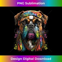 funny dog boxer hippie peace love - professional sublimation digital download