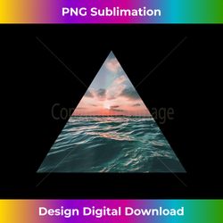 sunset ocean photo triangle graphic print mens black t 2 - digital sublimation download file