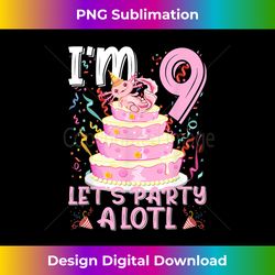 i'm 9th birthday axolotl party 9 year old girls ns - vintage sublimation png download