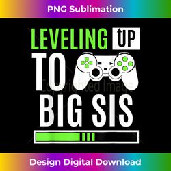leveling up to big sis gaming baby gender announcement - digital sublimation download file