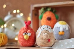 Crochet Easter Decoration, Crochet Chicken, Crochet Rabbit, Crochet Easter Cake