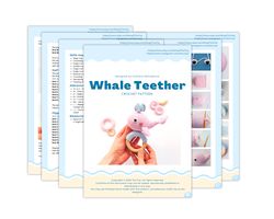 whale turtle fish crochet teether amigurumi pattern, cute crochet baby rattle, baby teether pdf file, stuffed toy
