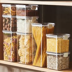 sealed plastic food storage box cereal candy dried jars with lid fridge storagetank containers household items kitchen