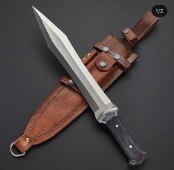 Custom Handmade Bowie Knife Full Tang Hunting Survival Bowie Outdoor Double edge Mirror polished blade Special Gift