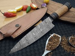 beautiful damascus chef knife kitchen knife custom made handmade knives utility knife chef’s best gift for friends