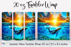 tropical beach skinny tumbler wrap png