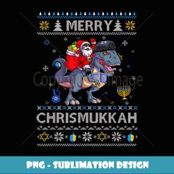 Merry Chrismukkah Happy Hanukkah Christmas Santa Hat Menorah - Exclusive Sublimation Digital File