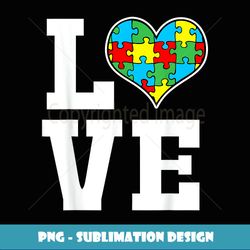 Autism Love Support Puzzle Heart Autistic - PNG Transparent Sublimation Design