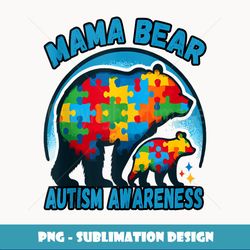 Autism Awareness Mama Bear Mom - Creative Sublimation PNG Download