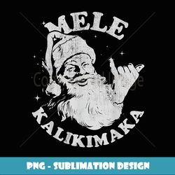 Retro Christmas Surf, Mele Kalikimaka Santa Shaka Hawaii - Creative Sublimation PNG Download