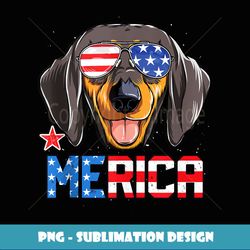 Dachshund Merica 4th of July USA American Flag Men Women Dog Tank Top - Artistic Sublimation Digital File
