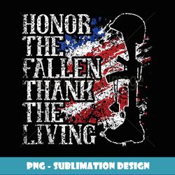 Honor The Fallen Thank The Living Veteran Memorial Day Tank Top - PNG Transparent Sublimation File