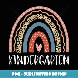 Kindergarten Teacher Leopard Rainbow Kindergarten Cute Heart - Digital Sublimation Download File