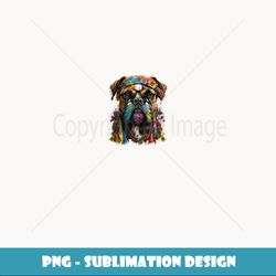 funny dog boxer hippie peace love - high-resolution png sublimation file
