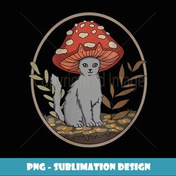 womens cottagecore cats aesthetic cat mushroom hat kawaii - png transparent sublimation file