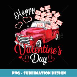 Happy Valentines Day Red ruck With Letters Postal Worker - Instant PNG Sublimation Download