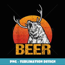 retro vintage beer bear mix deer beer - digital sublimation download file