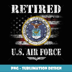 Retired US Air Force Veteran USAF Veteran Flag Vintage - Sublimation-Ready PNG File
