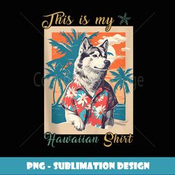 Retro Alaskan Malamute Dog Beach Summer - Aesthetic Sublimation Digital File