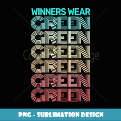 Retro WINNERS WEAR GREEN Team Color War Game Summer Camp - Modern Sublimation PNG File