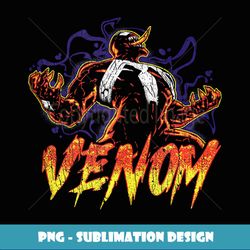 Marvel SpiderMan Venom On Fire Distressed Shot - Sublimation-Ready PNG File