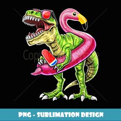 Pool Party T Rex Dinosaur Flamingo Float Summer Gift - High-Resolution PNG Sublimation File