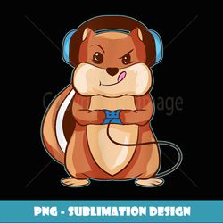 Gaming Squirrel Lover Funny Gamer for Video Game Player - PNG Transparent Digital Download File for Sublimation