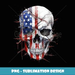 american flag skull july 4th - decorative sublimation png file