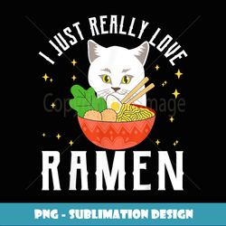 Japanese Noodles Kawaii Anime Cat Love Ramen - High-Quality PNG Sublimation Download