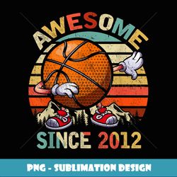 Awesome Since 2012 10th Dabbing Basketball Birthday for Boys - Professional Sublimation Digital Download