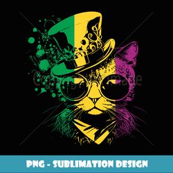 Mardi Gras Cat - Vintage Sublimation PNG Download