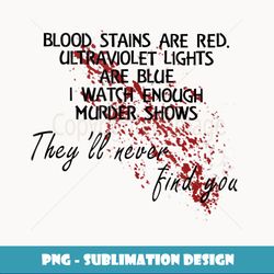 Blood Stains Are Red Ultraviolet Lights Are Blue - Stylish Sublimation Digital Download
