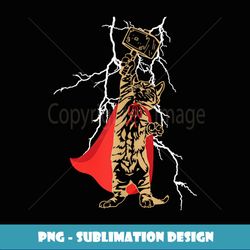 Thor lightning caped mighty cat kitty superhero cat kitten - Signature Sublimation PNG File