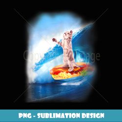 Walnut & 39th Cat Surfing Hot Dog - High-Resolution PNG Sublimation File