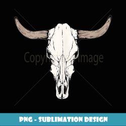 Cow Bull Cattle Skull Head Western Vintage Animal Graphic - PNG Transparent Sublimation File